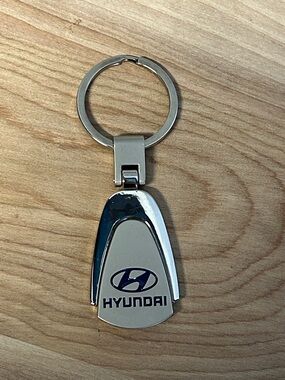 Silver Metal Keychain with Logo - Women's Accessory